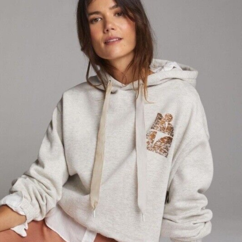 Anthropologie Daily Practice foiled Hoodie heather gray 35791